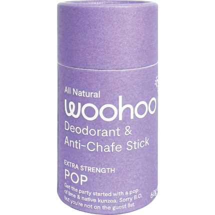 Woohoo Body Pop Extra Strength natural deodorant stick aluminium free deodorant Australia long lasting natural deodorant protection