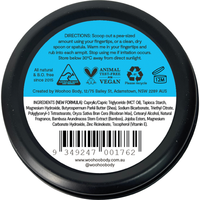 Woohoo Body Surf natural deodorant paste aluminium free deodorant organic deodorant Australia
