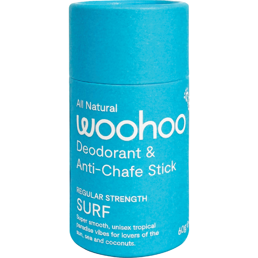 Woohoo Body Surf regular strength natural deodorant stick aluminium free deodorant Australia everyday odour protection