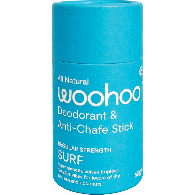 Woohoo Body Surf regular strength natural deodorant stick aluminium free deodorant Australia everyday odour protection