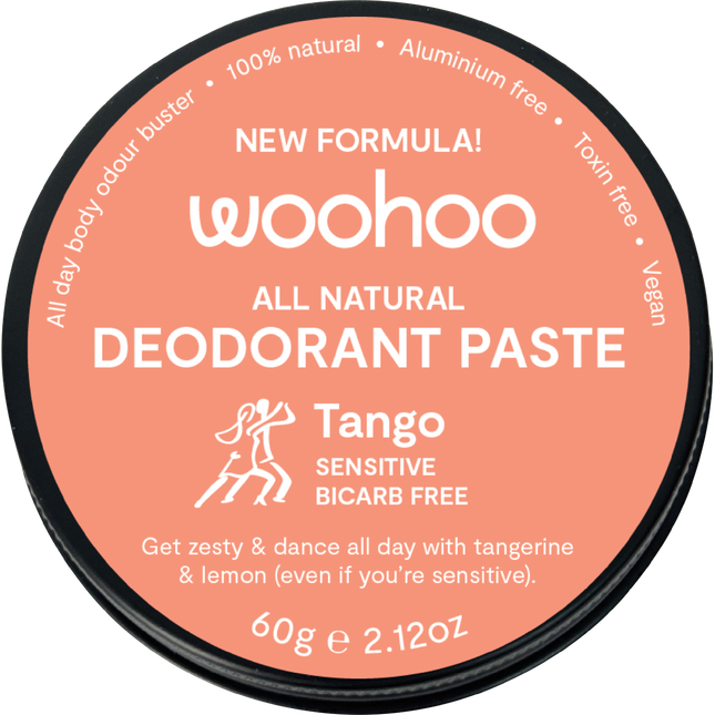 Woohoo Body Tango Sensitive bicarb free deodorant paste tin aluminium free natural deodorant Australia for sensitive skin