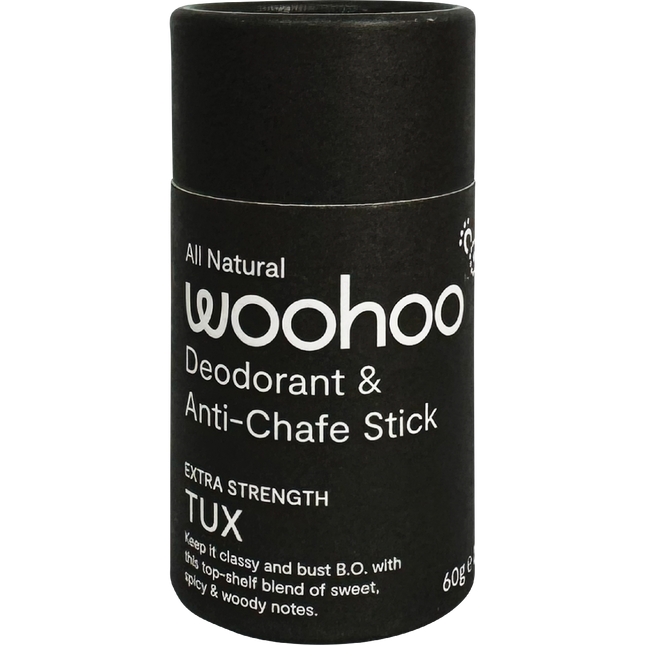 Woohoo Body Tux Extra Strength natural deodorant stick aluminium free deodorant Australia long lasting deodorant protection