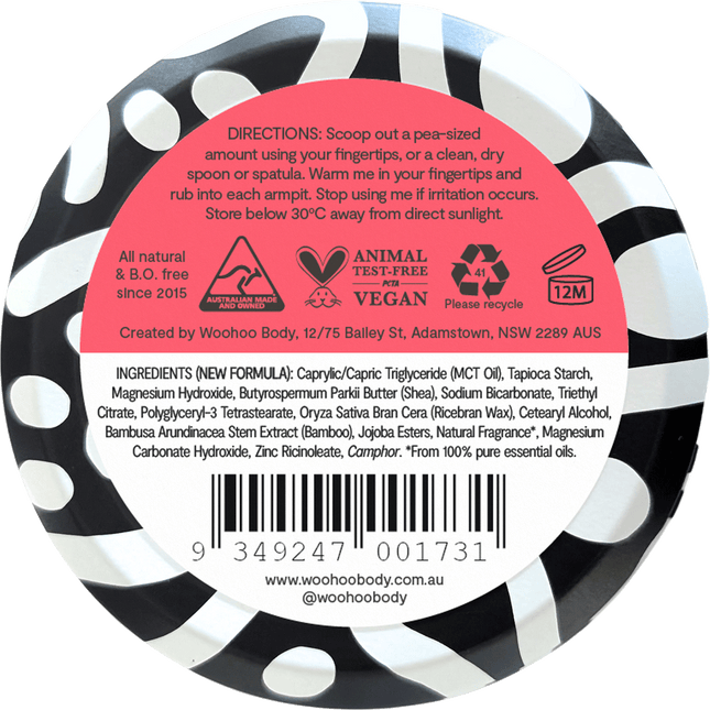 Woohoo Body Urban natural deodorant paste aluminium free deodorant organic deodorant Australia