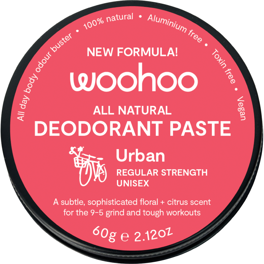 Woohoo Body Urban regular strength deodorant paste tin aluminium free natural deodorant Australia for everyday odour protection