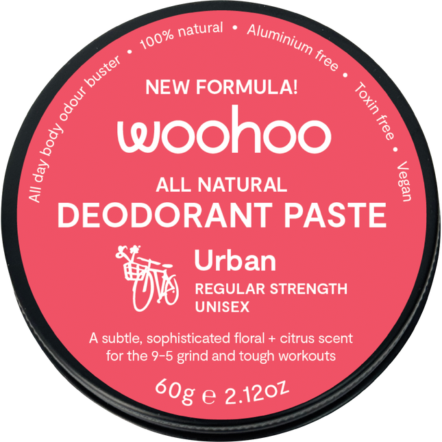 Woohoo Body Urban regular strength deodorant paste tin aluminium free natural deodorant Australia for everyday odour protection