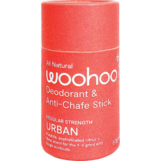 Woohoo Body Urban regular strength natural deodorant stick aluminium free deodorant Australia everyday odour protection