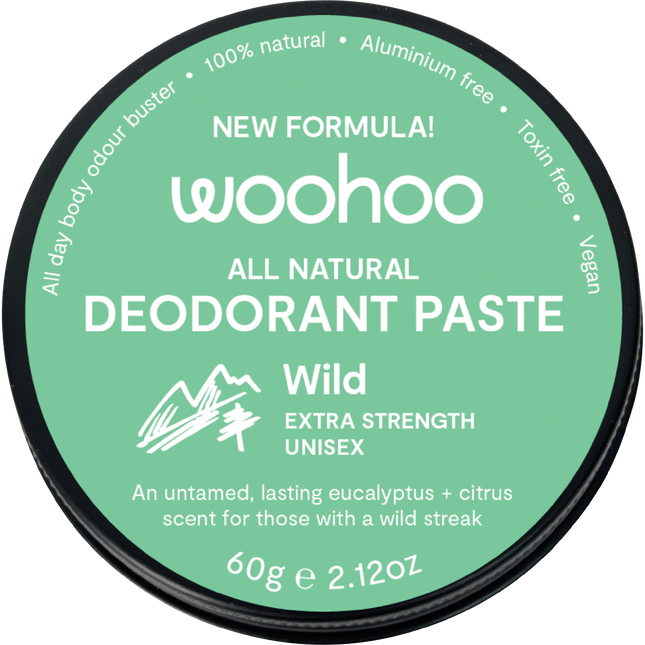 Woohoo Body Wild Extra Strength deodorant paste tin aluminium free natural deodorant Australia strong odour protection