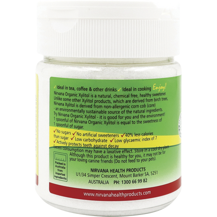 Nirvana Organics Xylitol refillable shaker in eco-friendly design