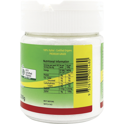 Nirvana Organics xylitol refillable shaker in sleek design