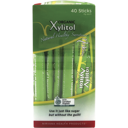 Certified organic xylitol sticks by Nirvana Organics for keto diets
