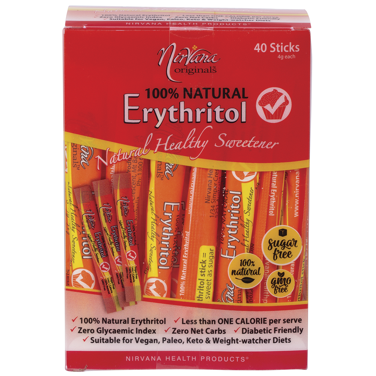 Erythritol 100% Natural Sticks