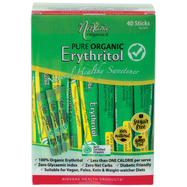 Nirvana Organics - Erythritol Pure Organic Sticks 40x4g