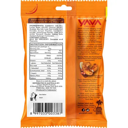 YAVA Wild-Harvested Cashews Chili Lime 10x35g