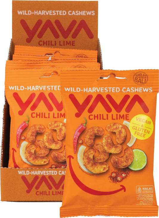 YAVA Wild-Harvested Cashews Chili Lime 10x35g