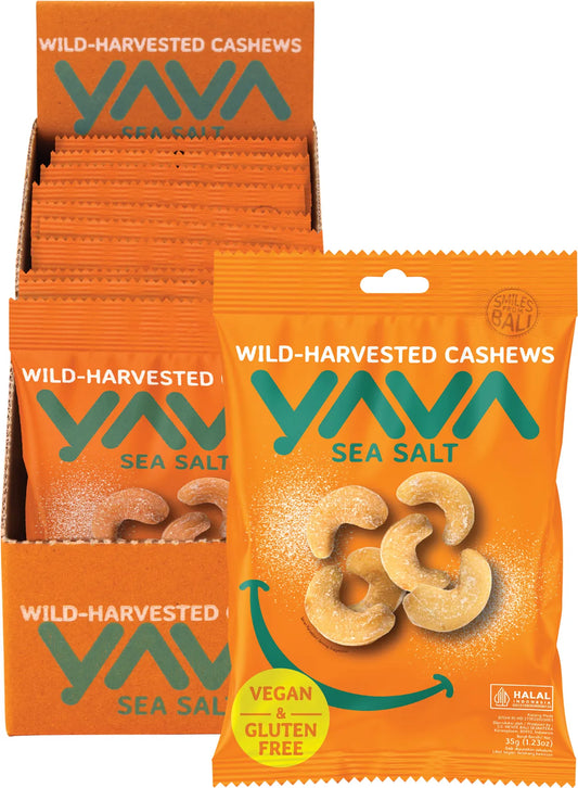 YAVA Wild-Harvested Cashews Sea Salt 10x35g