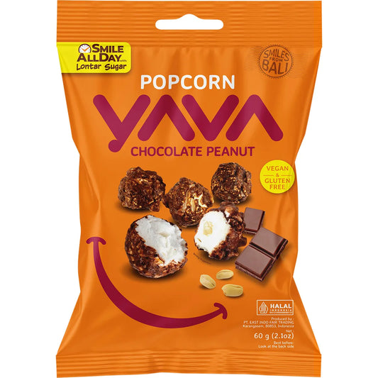 YAVA Popcorn Chocolate Peanut 60g x 12