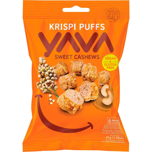 YAVA Krispi Puffs Sweet Cashews 45g x 12