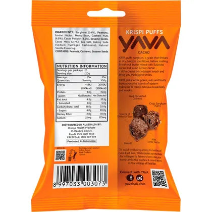 YAVA Krispi Puffs Cacao 45g x 12