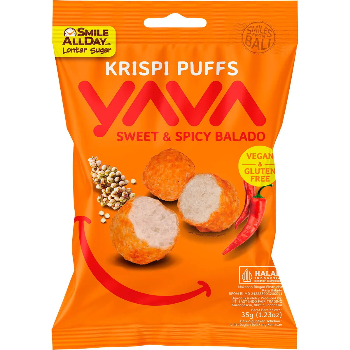 YAVA Krispi Puffs Sweet & Spicy Balado 35g x 12