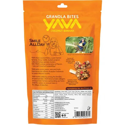YAVA Granola Bites Coconut Banana 125g