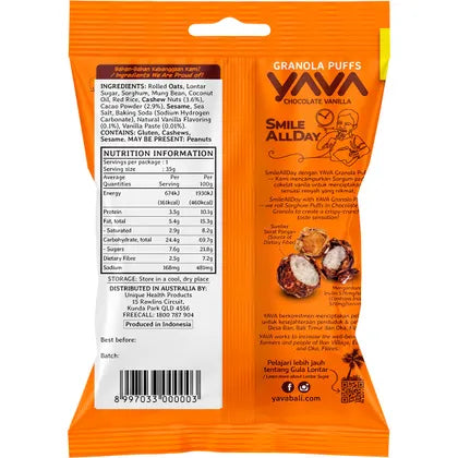 YAVA Granola Puffs Chocolate Vanilla 35g x 12