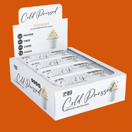 Box of 12 Fibre Boost Yoghurt cold pressed protein bars