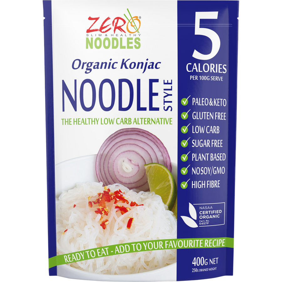 Zero slim & healthy konjac noodles in a stylish presentation