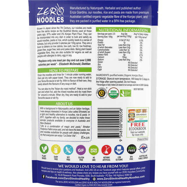 Certified Organic Konjac Noodles Style