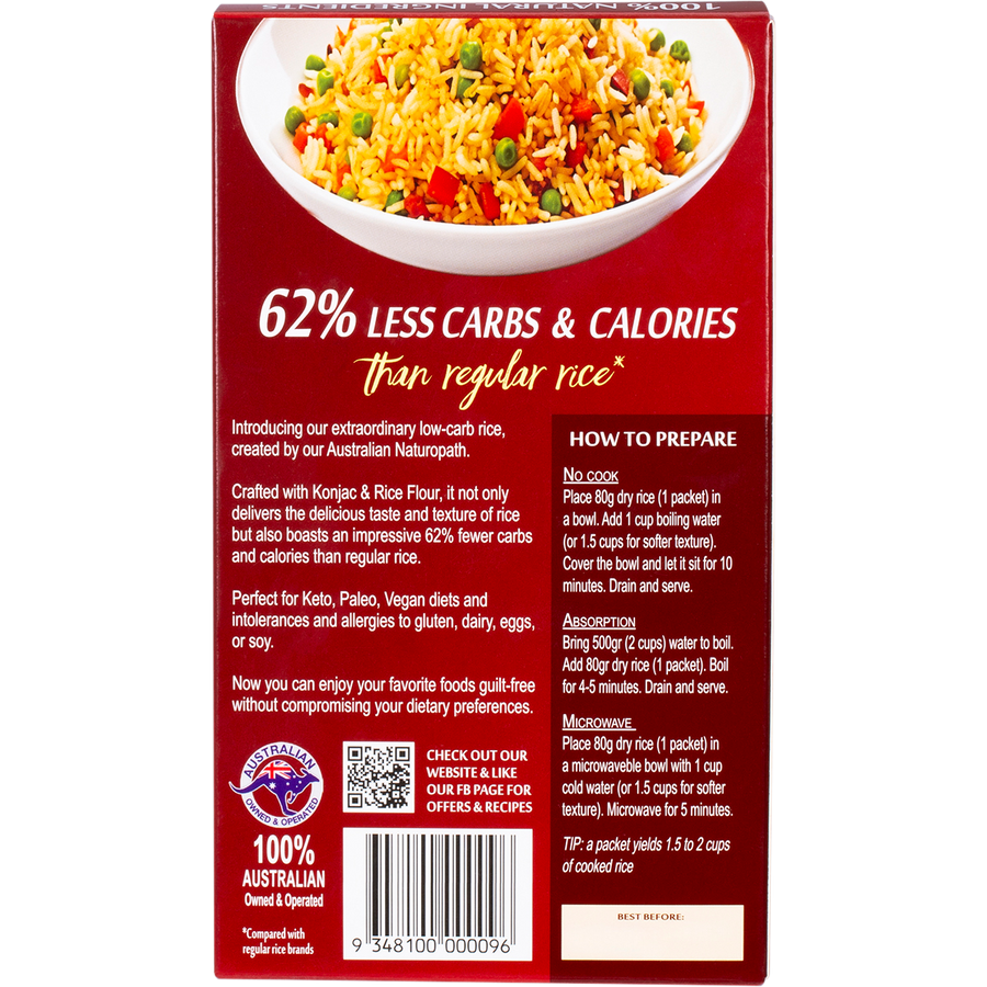 Zero slim & healthy low carb rice package front view