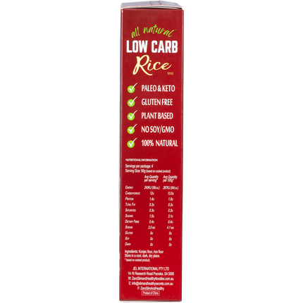 Zero slim & healthy low carb rice package display