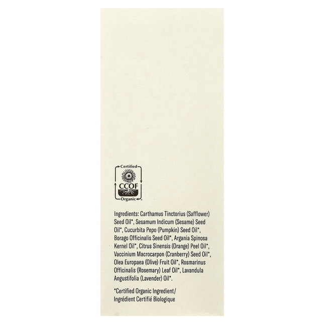 Acure Brightening Glow Serum 30ml, box back with ingredients