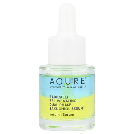 Acure Radically Rejuvenating Dual Phase Bakuchiol Serum 20ml, dropper bottle front view