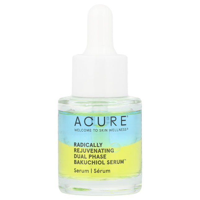 Acure Radically Rejuvenating Dual Phase Bakuchiol Serum 20ml, dropper bottle front view