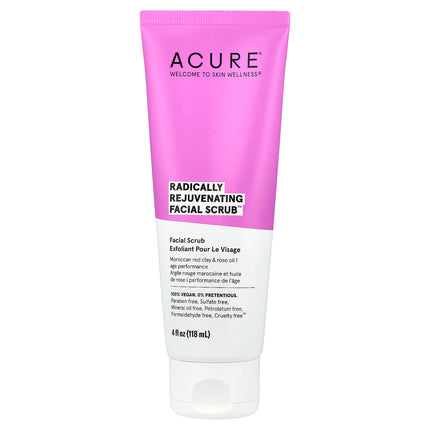Acure Radically Rejuvenating Facial Scrub 118ml, front of pack
