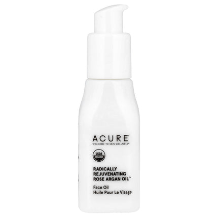 Acure Radically Rejuvenating Rose Argan Oil 30ml, bottle front view
