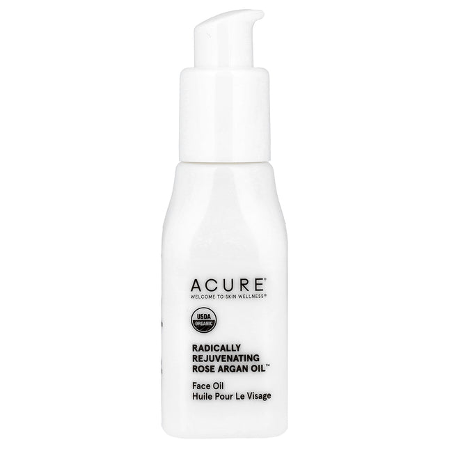Acure Radically Rejuvenating Rose Argan Oil 30ml, bottle front view