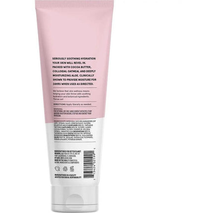 Acure Seriously Soothing 24hr Moisture Lotion 236ml tube, back label with ingredients and directions