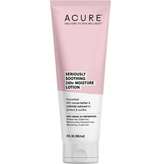 Acure Seriously Soothing 24hr Moisture Lotion 236ml tube, front of pack