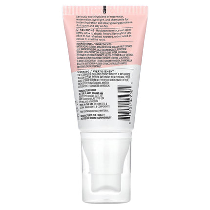 Acure Seriously Soothing Rose Water & Watermelon Superfine Mist 59ml, back label with ingredients and directions