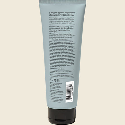 Acure Simply Smoothing Conditioner Coconut 236ml, back label with ingredients and directions