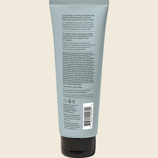 Acure Simply Smoothing Conditioner Coconut 236ml, back label with ingredients and directions