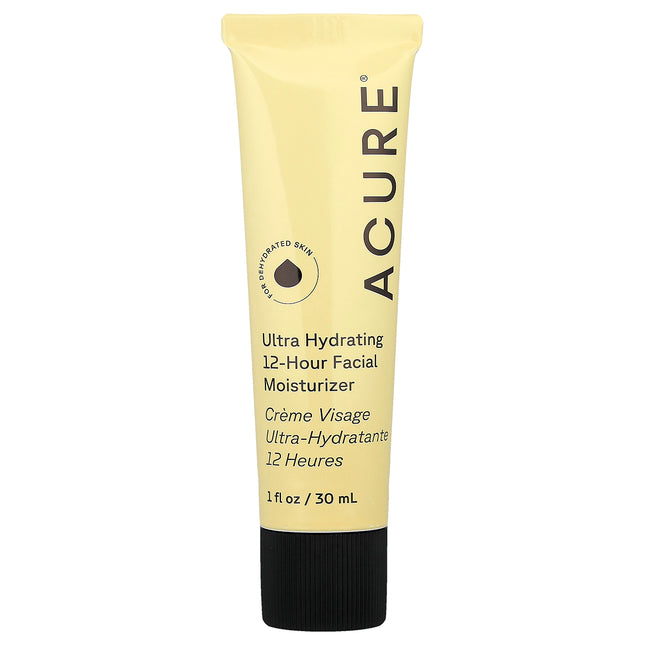 Acure Ultra Hydrating 12 Hour Facial Moisturiser 30ml, tube front view