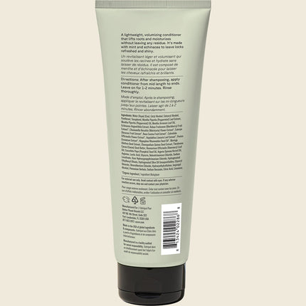 Acure Vivacious Volume Conditioner Mint 236ml, back label with ingredients and directions