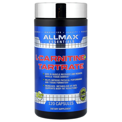 ALLMAX Essentials L-Carnitine + Tartrate 120 Capsules - front of pack