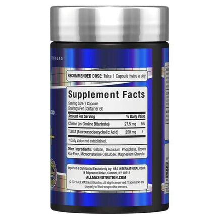 ALLMAX TUDCA+ 250 mg 60 Capsules Supplement Facts back
