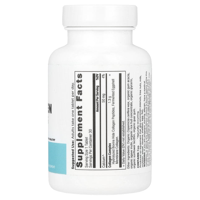 Ancient Nutrition Collagen Peptides Tablets - Back label with supplement facts and ingredients