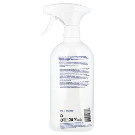 ATTITUDE, Nature + Technology™, Fruit & Vegetables Wash, Unscented, 27.1 fl oz (800 ml)  - back label with ingredients