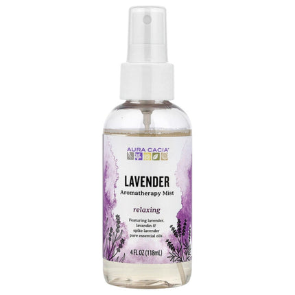 Aura Cacia, Aromatherapy Mist, Lavender, 4 fl oz (118 ml)  - front of pack