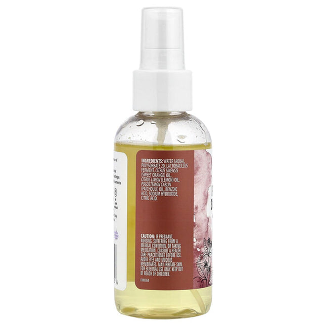 Aura Cacia, Aromatherapy Mist, Patchouli & Sweet Orange, 4 fl oz (118 ml)  - back label with ingredients