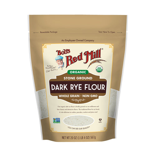 Bob's Red Mill Organic Dark Rye Flour 567g whole grain rye flour